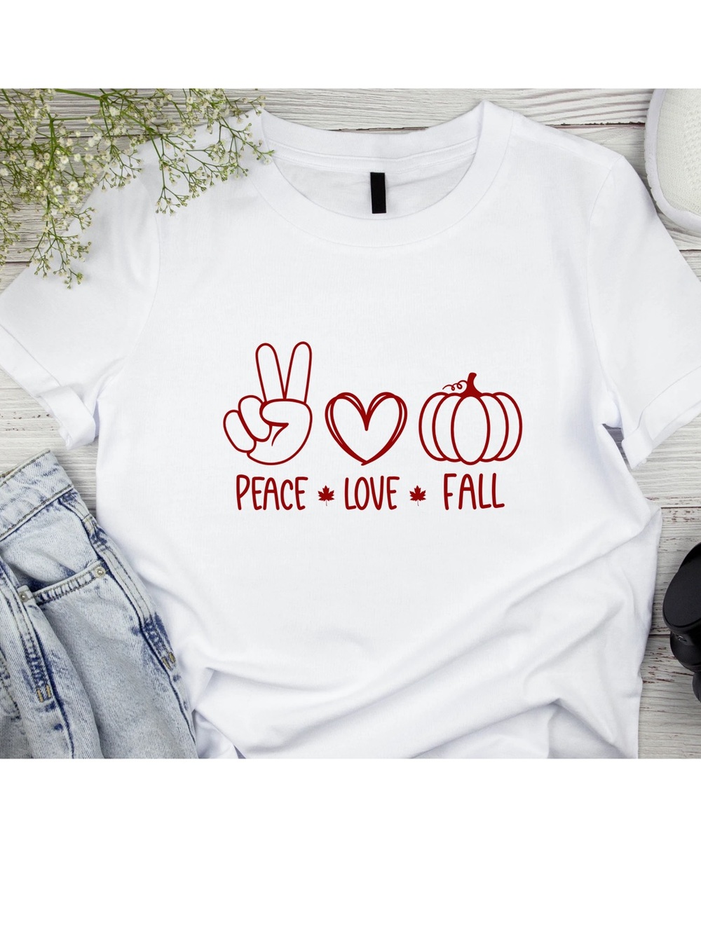 Peace Love Fall Handmade Tee